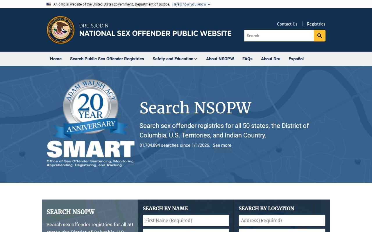 Perry County sex offender lookup national NSOPW search