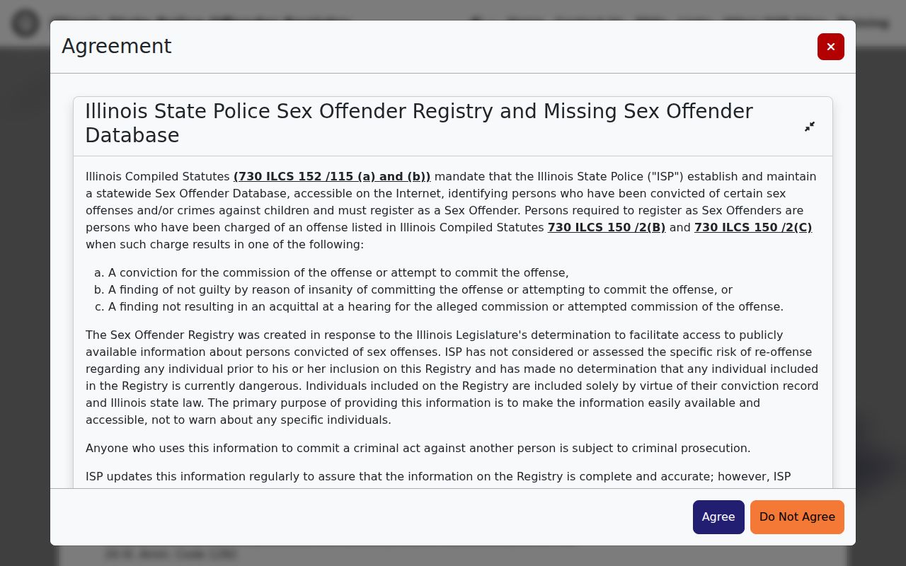 Perry County sex offender lookup ISP Offender Registration Unit