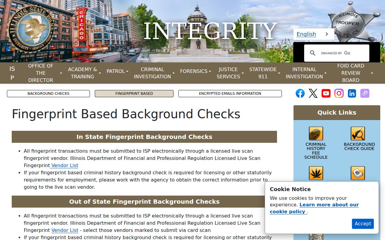 Tamaroa criminal history fingerprint submission information